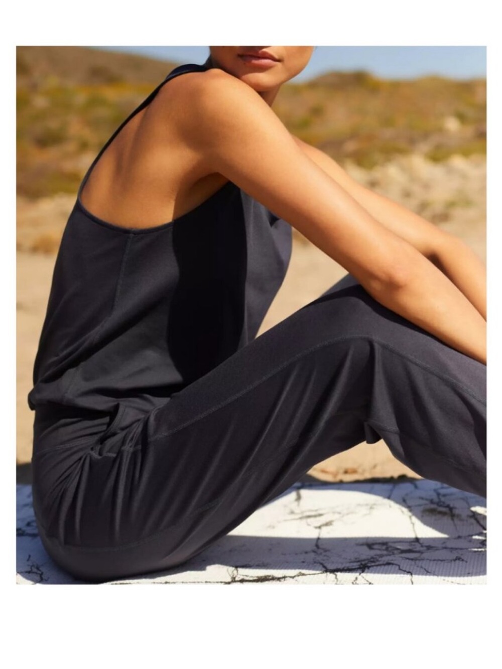 Sweaty Betty Gary Yoga Jumpsuit Black One Piece Jogger Lounge Athleisure Size XS